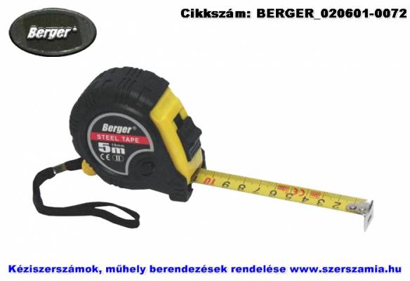 BERGER mérőszalag, gumírozott 10mx25mm 10db/csomag