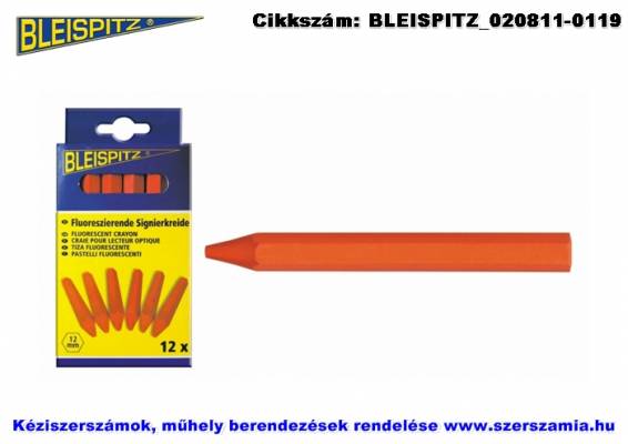 BLEISPITZ fajelölő kréta fluoreszkáló-narancs 12db No.0259