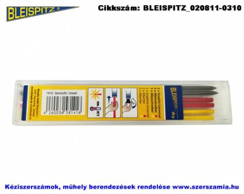 BLEISPITZ mélyfurat jelölőhöz töltőbetét grafit/piros/citromsárga 3x2db No.1416