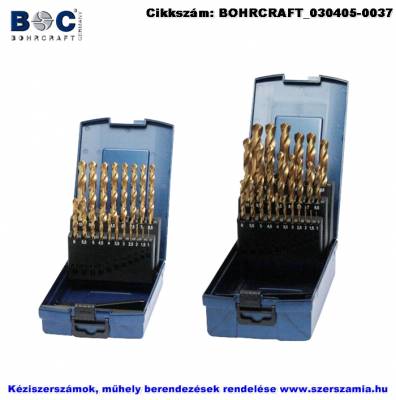 BOHRCRAFT csigafúró készlet HSS-TiN 19 részes d1,0-10,0/0,5 KT10 ABS-Box