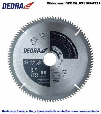 DEDRA körfűrésztárcsa keményfém trapéz fogazattal HM d250x30 Z100/TR-F