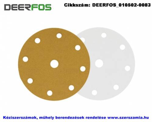 DEERFOS tépőzáras csiszolólap 8 plusz 1 lyukas CA331 d150 P60A 25db/csomag