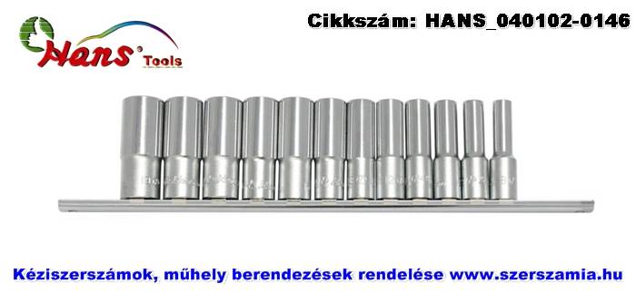 HANS 3/8 col hosszú dugókulcsfej készlet 12 részes 8-19x63mm 3612MD