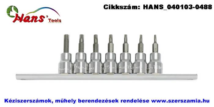 HANS 1/2 col PENTA-STAR bit-dugókulcsfej készlet 7 részes TS10-TS40 460255-7