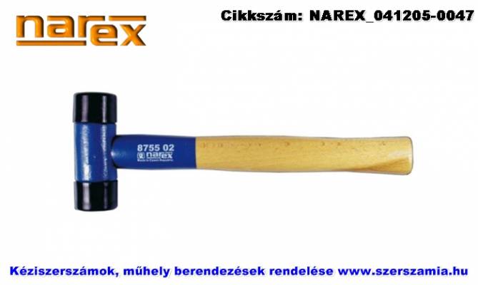NAREX cserélhető műanyag fejes kalapács 890g d49 fa nyéllel 875503