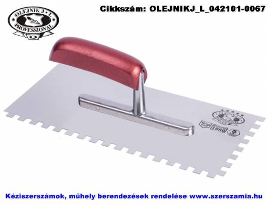 Glettelő fogazott INOX E10 130x280mm Profi