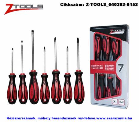 ZO-TOOLS csavarhúzó készlet 7 részes SL plusz PH plusz PZ mágneses