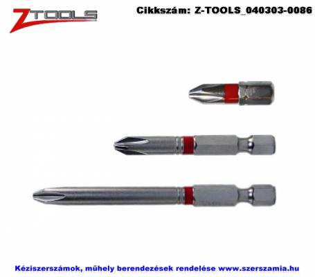 ZO-TOOLS 1/4 col Phillips bit hegy S2 PH3x25 10db/csomag