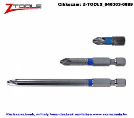 ZO-TOOLS 1/4 col Pozidriv bit hegy S2 PZ2x25 10db/csomag