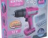 Akkus fúrócsavarozó, 12V, Li-ion, Extol Lady, beépített 1500 mAh akku