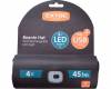 Sapka, fekete, kötött, kivehető LED homloklámpával, 4×45 Lumen, USB tölthető Li-ion, 3funkció (100%-75%-50% fénye.)