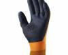 Latex végig mártott narancs/fekete védőkesztyű, méret: 7, 1 pár