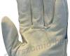Bőrkesztyű,téli,bézs színmarha/csíkos vászonkézhát, méret: 10, 1 pár