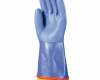 Mártott téli PVC kesztyű,érdes kék sav/lúg/olajálló, 34cm, méret: 8, 1 pár