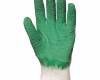 Mártott zöld krepp Latex, érdes, szellőző kézhát, méret: 10, KIFUTÓ termék, Helyettesítő: 3810 12pár / csomag