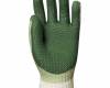 Mártott zöld vulkanizált Latex kesztyű, kötött szellőző kézhát, méret: 10, 12pár / csomag