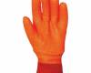 Mártott téli Fluo narancs PVC kesztyű, gumis mandzsetta, méret: 9,5, KIFUTÓ termék 1 pár