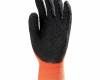 Szerelőkesztyű, Fluo narancs Nylon, fekete Latex tenyér, méret: 10, 10pár / csomag