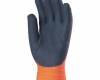 Szerelőkesztyű, narancs, téli, érdes fekete Nitril 3/4 hát, méret: 10, 10pár / csomag