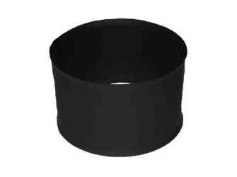 Falhüvely peremes kémény bekötéshez, fekete lemez, átmérő: 150mm, hosszúság: 10mm, lemez vastagság: 0,5mm