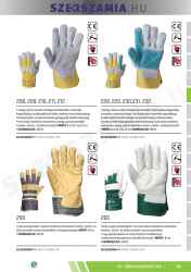 Bőrkesztyű, 4144, szürke erős marhahasíték /sárga vászon, méret: 10, 12pár / csomag