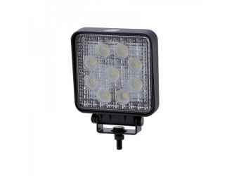 9LED szögletes munkalámpa, 12/24V 105×105mm, 27W 2200lm