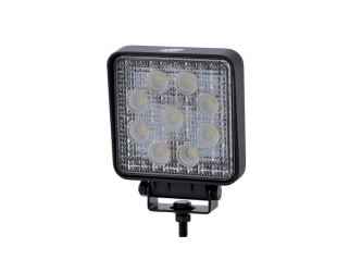 9LED szögletes munkalámpa, 12/24V 105×105mm, 27W 2200lm Amio
