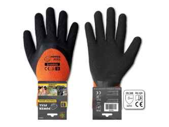 Védőkesztyű 9 POWER FULL, latexhab, vastag.