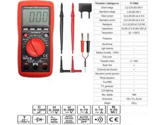 Digitális multiméter, 0-300V YATO