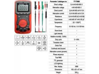 Digitális multiméter, 0-600V YATO