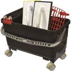 Burkoló vödör, 24 literes műanyag, szögletes 25x50x70cm, görgös, fugázó simító, szivacsos simító