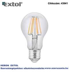 LED-es villanykörte 8W 1000 lumen 75W hagyomány., Filament LED,E27 foglalat, Meleg Fehér színű