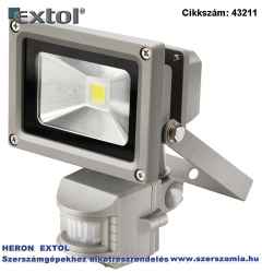 Led lámpa, falra szerelhető reflektor mozgásérzékelővel, 10W, 650 lm, ip44, 230V/50Hz