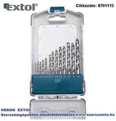 Fémfúró készlet, 13 db-os HSS 9341/M2, 1,5-6,5 mm, acélra, normál befogás, polírozott, műanyag tartóban