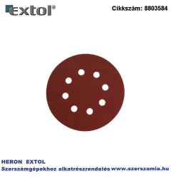 Csiszolókorong vászon, lyukas, 150 mm, 8 db lyukkal, P120-as, tépőzáras 10db/csomag