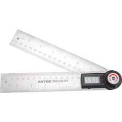 Digitális szögmérő-vonalzó, mérési tartomány: 0-360fok, 2 x 200mm Inox szár EXTOL PREMIUM