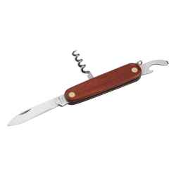 Zsebkés, 3 funkcióval, fa nyéllel, kihajtható rozsdamentes késpengével, hossz: 145/85mm EXTOL CRAFT