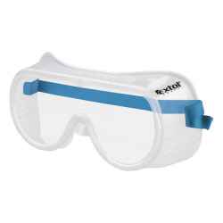 EXTOL CRAFT védőszemüveg, víztiszta, sík polikarbonát lencse, gumis fejpánt, CE