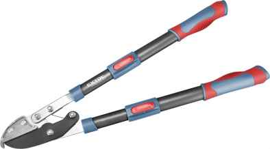 Ágvágó olló, rávágó, tapadásmentes él, max.45mm vágás, teleszkópos ellipszis ALUnyél, gumírozott fogantyú, 670-940 mm