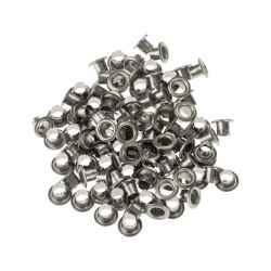 Fűzőlyuk (szegecskarima/patentszegecs) készlet 100 db, fényes-ezüst, nikkelezett, bőrlyukasztókhoz