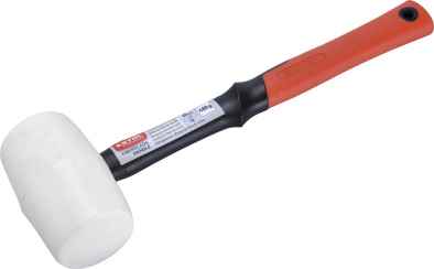 Gumikalapács üvegszálas nyéllel, fehér gumi , 50 mm, 0,28 kg