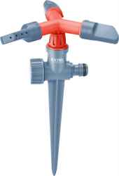 Locsoló, leszúrható háromágú forgó, műanyag, kuplung csatlakozóval