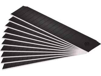 Pótpenge 10 db, fekete, tripla vágóéllel, 18×100×0,7mm, SK2 acél, HRC > 67, tripla vágóéllel, lézeres élezés