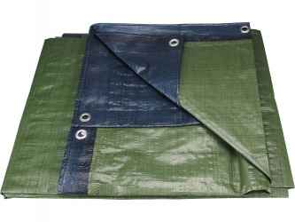 Takaróponyva, vízálló, de nem UV álló, 150g/nm, 2×3m névleges méret, PE, lefűző lyukakkal