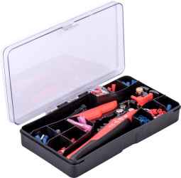 Vezeték csupaszító és krimpelő fogó klt., 231 db, automata: 0,2-6 mm2, 205mm, CR12MoV