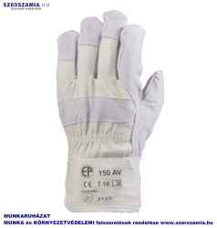 Bőrkesztyű, rezgéscsillapító betét/vászon kézhát, méret: 10, 1 pár