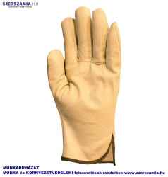 Bőrkesztyű, sárga színsertés tenyér és kézhát, méret: 10, 12pár / csomag
