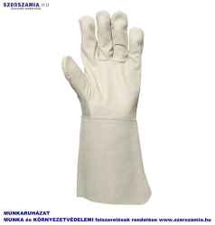 Hegesztőkesztyű,színbőr tenyér/hasíték kézhát,érvédővel, méret: 10, 1 pár