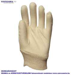 Pamutkesztyű, 40 gr-os fehér interlock, mandzsettával, méret: 7, KIFUTÓ termék, Helyettesítő: 4100 10pár / csomag