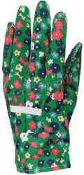 Kertészkesztyű, varrott mintás pamut, pettyes tenyér, női, méret: 7, 12pár / csomag